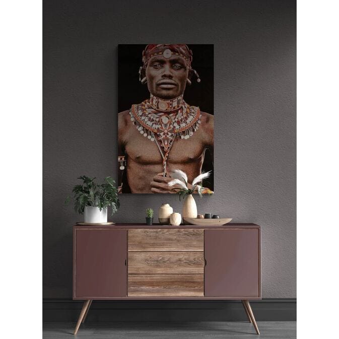 Hand-woven tapestry &quot;Samburu Man&quot; by Mario Gerth, sound-absorbing-Figure 2