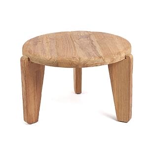 Dreibeiniger Wabi-Sabi Couchtisch "Seseh" aus recyceltem Teakholz (Größe: M)