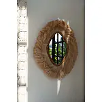 Coastal Bohemian Interior Wandspiegel "La Duchessa", Abacá-Fasern, Natur – Bild 3