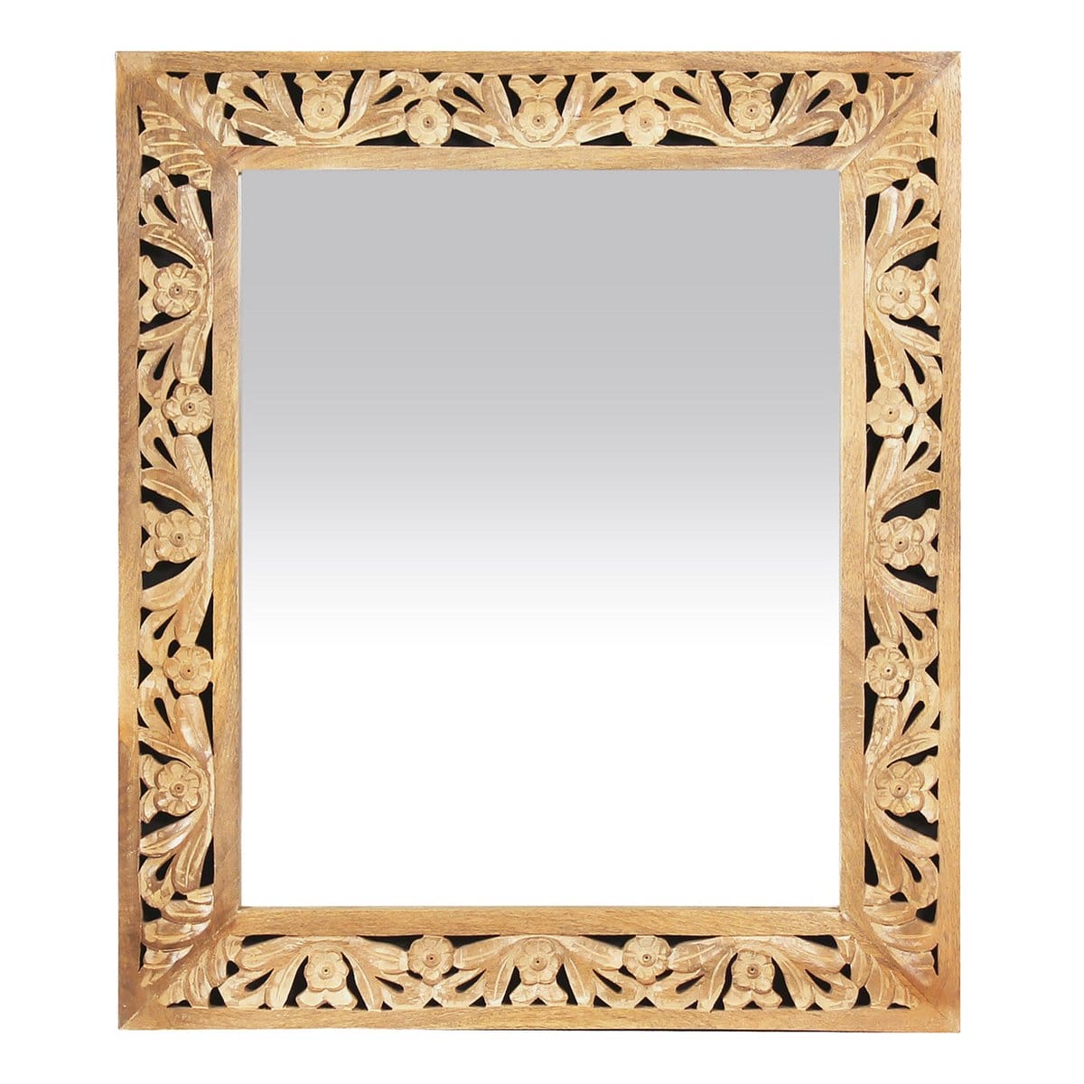 Set di 5 assi da pavimento "Carvings" con intagli elaborati, legno di mango, calda tonalità naturale del legno Set di 5 assi da pavimento "Carvings" con intagli elaborati, legno di mango, calda tonalità naturale del legno – Immagine 3