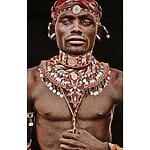 Hand-woven tapestry &quot;samburu man&quot; by Mario Gerth, sound-absorbing