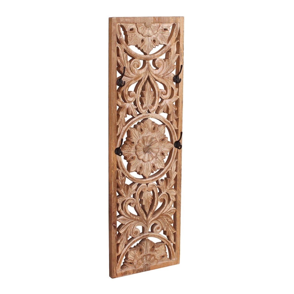 Set di 5 assi da pavimento "Carvings" con intagli elaborati, legno di mango, calda tonalità naturale del legno Set di 5 assi da pavimento "Carvings" con intagli elaborati, legno di mango, calda tonalità naturale del legno – Immagine 8