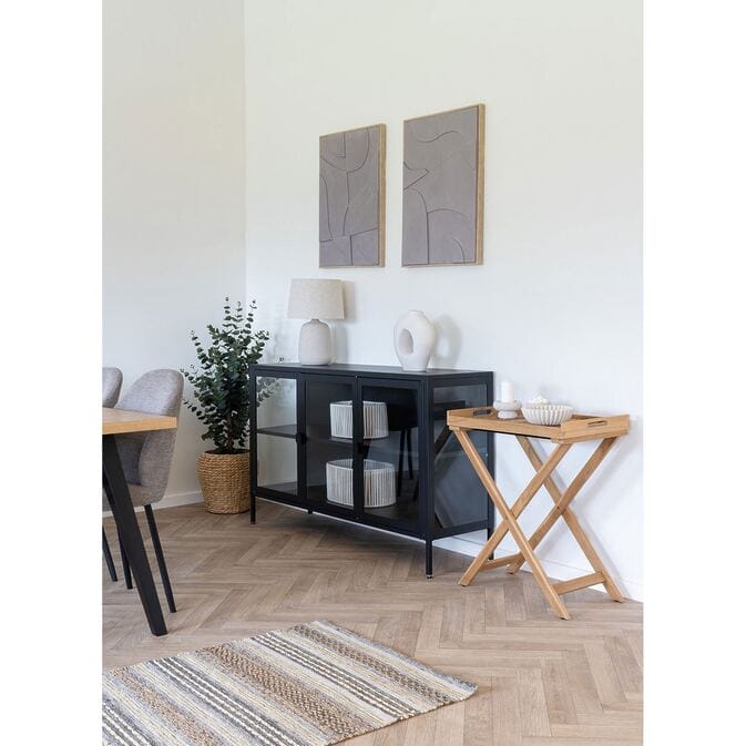 Relief canvas picture &quot;Pour Madeleine&quot;, minimalist wall decoration in sand color-Fig.