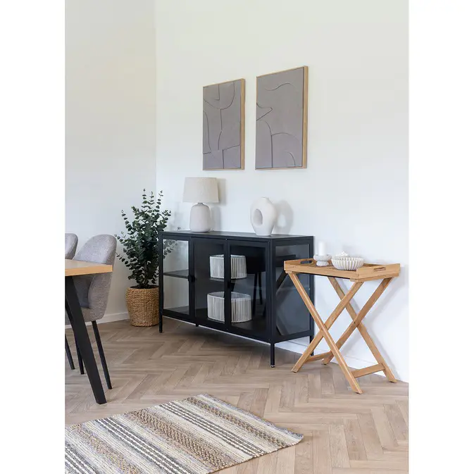 Relief canvas picture &quot;Pour Madeleine&quot;, minimalist wall decoration in sand color-Fig.