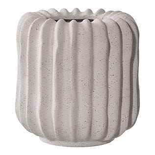 Skulpturaler Keramikblumentopf "Groove", grau (ø 14,5 cm)