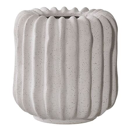 Skulpturaler Keramikblumentopf "Groove", grau (ø 14,5 cm)