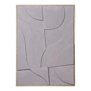 Relief canvas picture &quot;Pour Madeleine&quot;, minimalist wall decoration in sand color