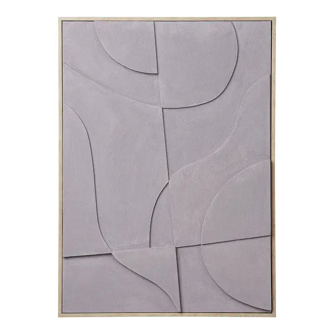 Relief canvas picture &quot;Pour Madeleine&quot;, minimalist wall decoration in sand color