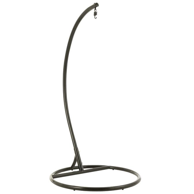 J-Line Hängesessel + Kissen "Bula" aus Aluminium/Rattan, schwarz – Bild 2