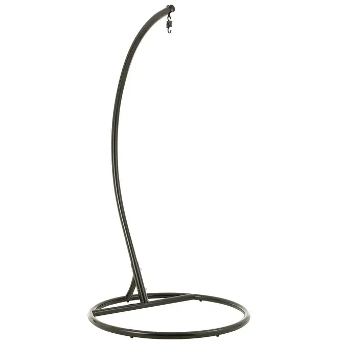 J-Line Hängesessel + Kissen "Bula" aus Aluminium/Rattan, schwarz – Bild 2