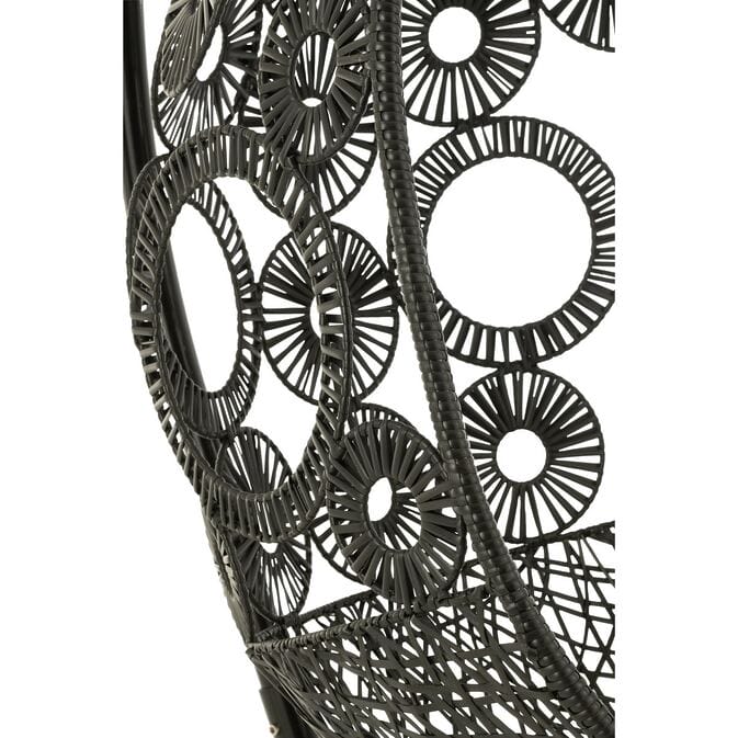 J-Line Hängesessel + Kissen "Bula" aus Aluminium/Rattan, schwarz – Bild 8