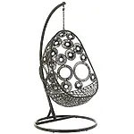 J-Line Hängesessel + Kissen "Bula" aus Aluminium/Rattan, schwarz – Bild 10