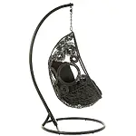 J-Line Hängesessel + Kissen "Bula" aus Aluminium/Rattan, schwarz – Bild 4
