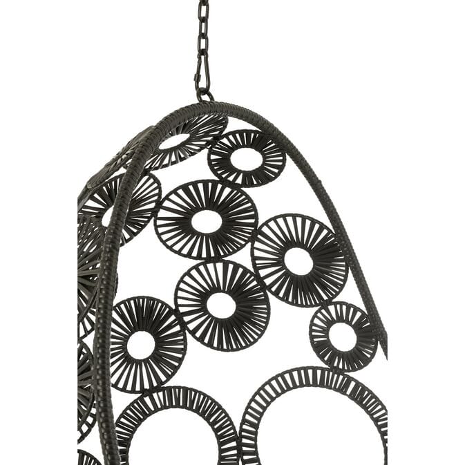 J-Line Hängesessel + Kissen "Bula" aus Aluminium/Rattan, schwarz – Bild 6