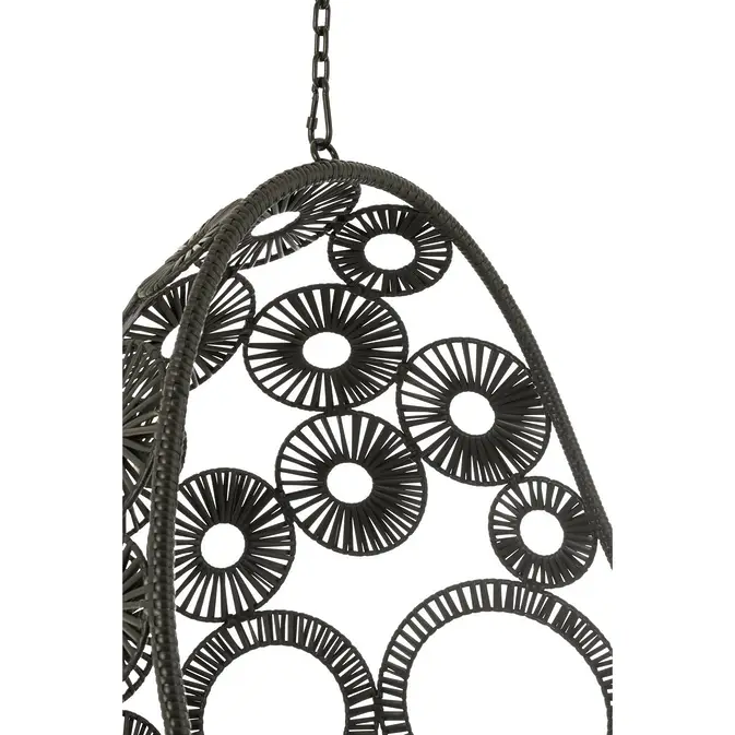 J-Line Hängesessel + Kissen "Bula" aus Aluminium/Rattan, schwarz – Bild 6