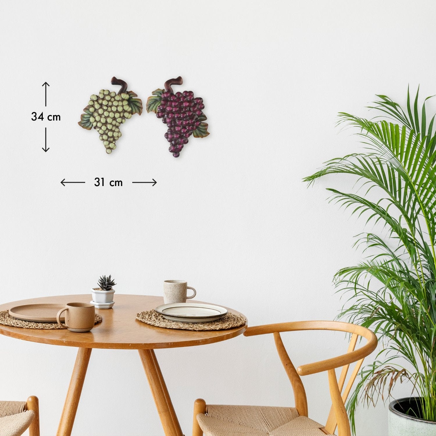 Metal art wall decoration "Grape bunches" (set), 3D relief effect Metal art wall decoration "Grape bunches" (set), 3D relief effect – Image 3