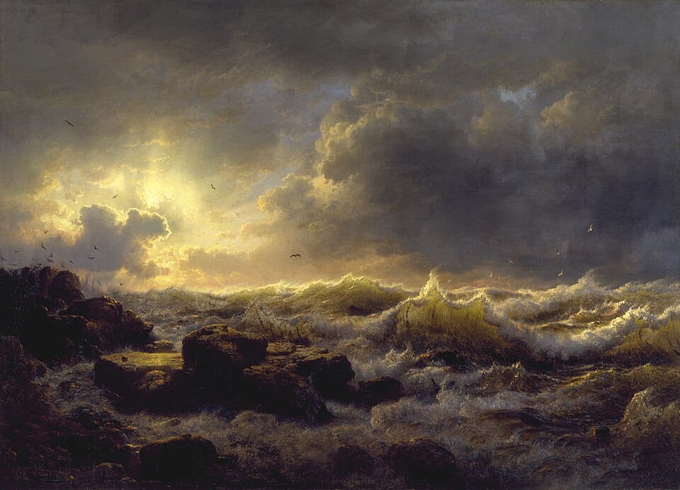 Clearing Up, Coast of Sicily von Andreas Achenbach (1815–1910)
