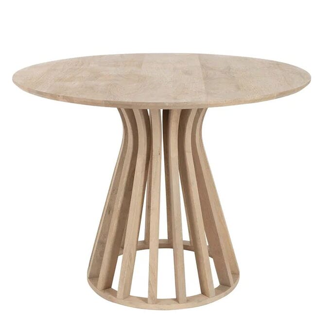 J-line dining table &quot;Eli&quot; from Mangoholz Natur, sculptural design