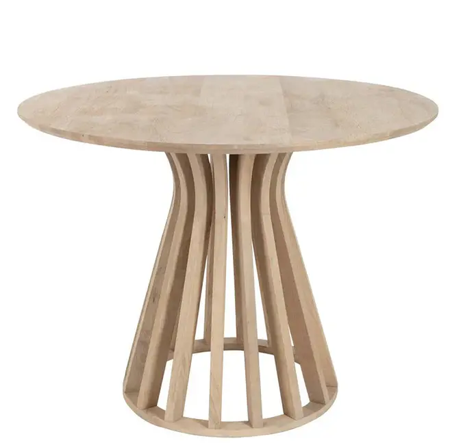J-line dining table &quot;Eli&quot; from Mangoholz Natur, sculptural design