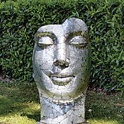 Wetterfeste Gartenskulptur "Büste Le Rêve" aus Metall