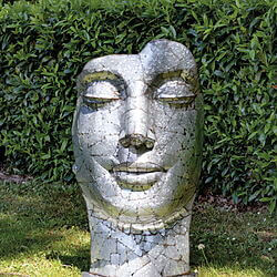 Wetterfeste Gartenskulptur "Büste Le Rêve" aus Metall