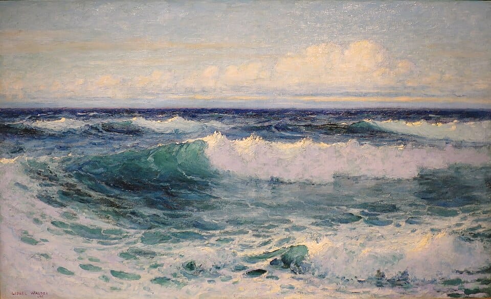 Hawaiianische Meereslandschaft von Lionel Walden, Öl auf Leinwand, 1928, Hawaii State Art Museum