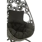 J-Line Hängesessel + Kissen "Bula" aus Aluminium/Rattan, schwarz – Bild 9