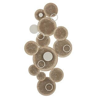 J-Line Metall-Wanddekoration „Kreise“ in Braun, Beige & Weiß