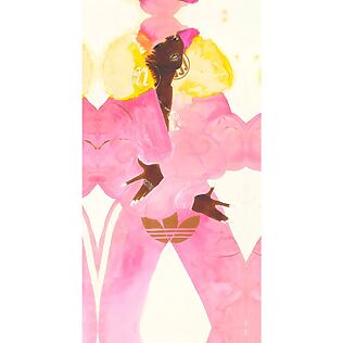 Limitiertes Akustikbild "Sportive Missy" (95x200cm) – Textilkunst auf Keilrahmen gespannt, schallabsorbierend