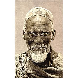 Handgewebter Gobelin-Wandteppich "Äthiopischer Nomade" (115/180) von Serge Anton, schallabsorbierend