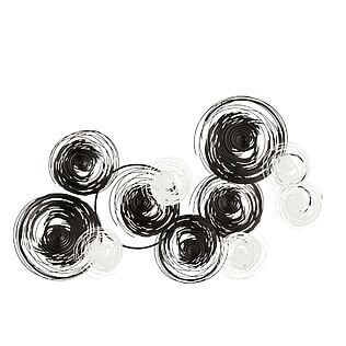 J-Line Metall-Wanddekoration "Kreise" (schwarz/weiß)