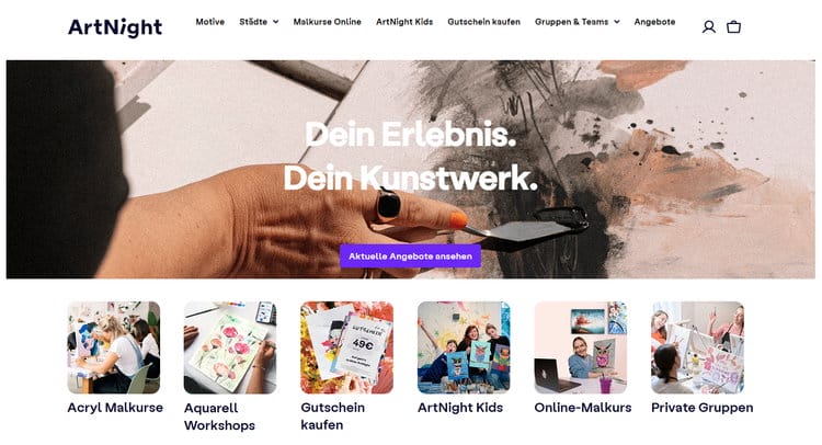 Phenomenon Artnight - What happens at an art party? Paint trends acrylic painting Phenomenon Artnight and ArtParty - Painting courses and workshops in more than 60 German cities