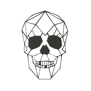 Décoration murale j -line &quot;Geoskull&quot; - Art métallique géométrique, noir