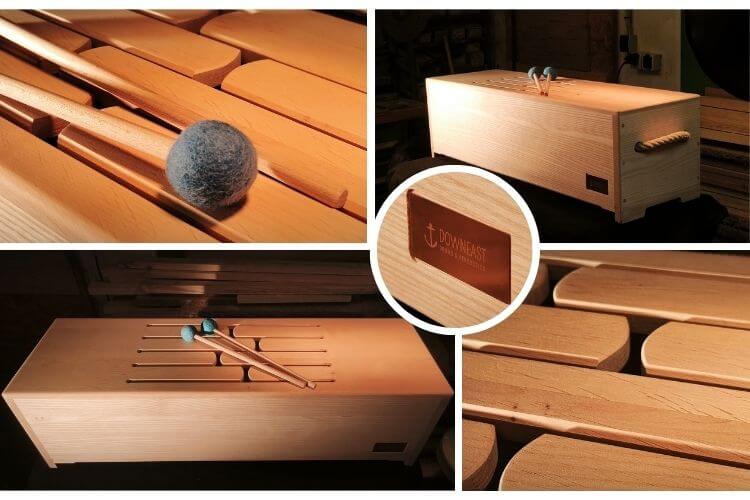 Handgefertigte Tenor-Schlitztrommel von Downeast Drums & Percussion, erhältlich in unserem Shop.