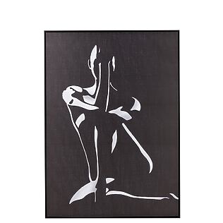J-Line Semiabstraktes Aktbild "Nocturnal Nude", schwarz-weißer Fine Art Print, gerahmt