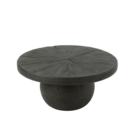 J -Line Runder Couchtisch "Bol Shanil" im Bohème Stil – Holz – Schwarz