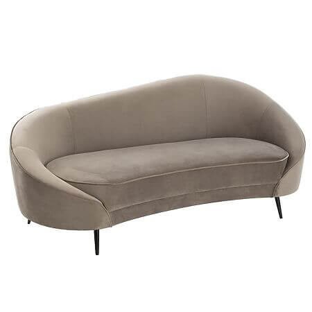 Divano a 2 posti J-Line "Elisabeth" dal design scultoreo, grigio