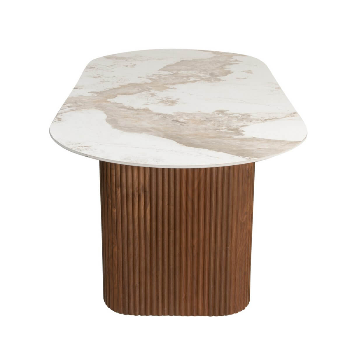 Tavolo da pranzo moderno "Urban Chic" realizzato con piano in ceramica effetto marmo Tavolo da pranzo moderno "Urban Chic" con piano in ceramica effetto marmo – Immagine 2
