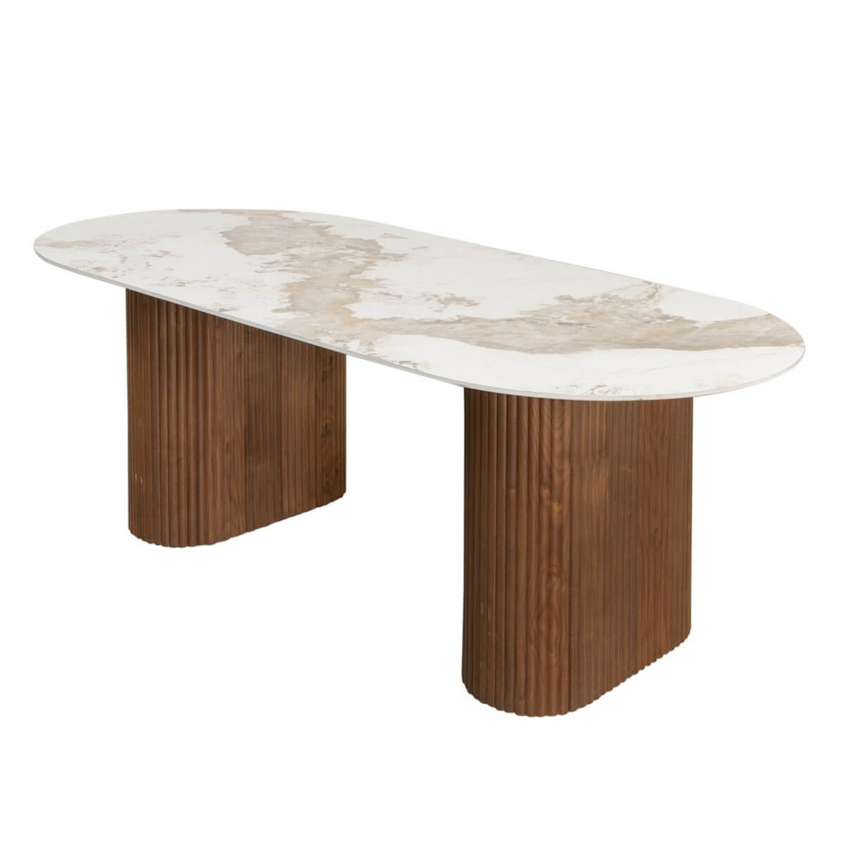 Tavolo da pranzo moderno "Urban Chic" realizzato con piano in ceramica effetto marmo Tavolo da pranzo moderno "Urban Chic" con piano in ceramica effetto marmo – Immagine 3