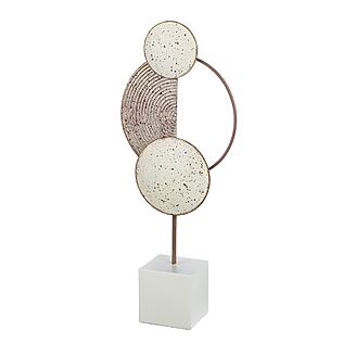 Minimalistisches Standrelief "Ermelo", weiß, H. 49,5 cm