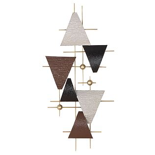 Geometrisches Wandrelief "Bandiera", Ornamente aus Metall