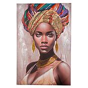 African Art Leinwandbild "Adissa", Frauenportrait mit goldfarbenen Akzenten African Art Leinwandbild "Adissa", Frauenportrait mit goldfarbenen Akzenten