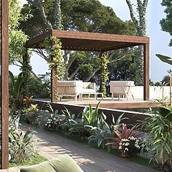 Moderne Gärten - auf wetterfeste Ausstattung achten.