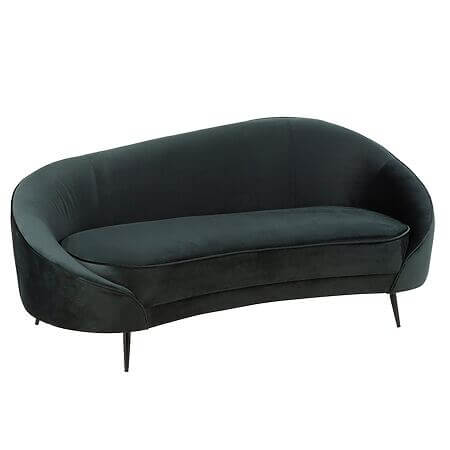 J-Line 2-Sitzer-Sofa "Elisabeth" in skulpturalem Design, Dunkelgrün