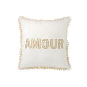 J-Line Stoffkissen „Amour“ mit Statement-Schriftzug (weiß/gold) J-Line Stoffkissen „Amour“ mit Statement-Schriftzug (weiß/gold)