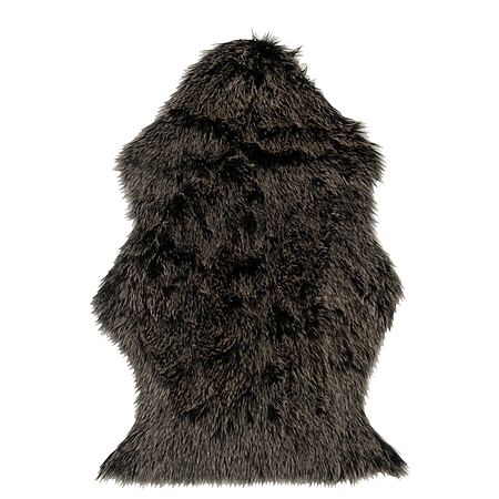 J-Line Langflorige Scandi Style Bodenmatte aus Kunstpelz (dunkelgrau)