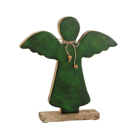 Skandinavisches Wohndesign - Harmonie durch hyggeligen Minimalismus im Scandi-Style Inneneinrichtung 20. jahrhundert J-Line Abstrakter Deko-Engel auf Holz-Fuß, grün lackiert