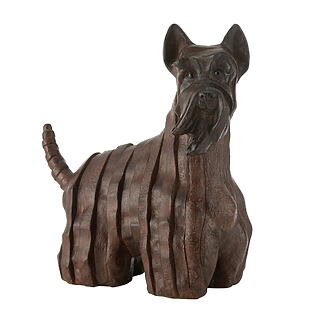 Sculpture décorative de chien J-Line « Scottish Terrier » en résine marron foncé (grande taille)