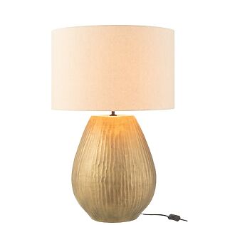 Grand lampadaire J-Line « Nebu », base en céramique revêtue de ton or chaud
