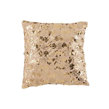 J-Line Kissen „Scintillant“ mit opulenten Pailletten (gold)